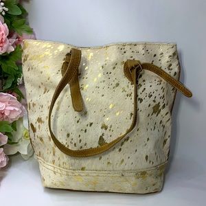 Myra Bag Leather Cowhide HairTote